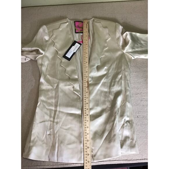 Women Silk Scallop Collar Blazer Sz. 4 NWT Whitney Eve 100% Silk Jacket - Picture 8 of 12